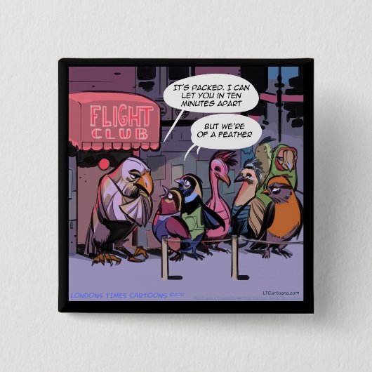 Grappige Vogels Van Elkaar Vierkante Button 5,1 Cm (Voorkant)