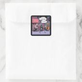 Grappige Vogels Van Elkaar Vierkante Sticker (Tas)