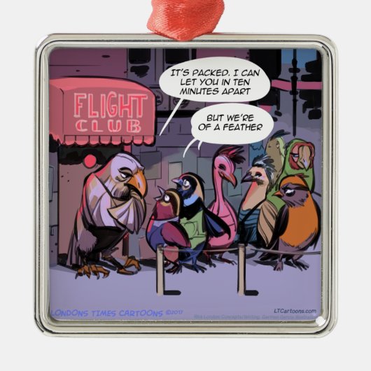 Grappige Vogels Van Elke Pluimage Metalen Ornament (Voorkant)