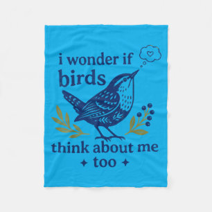 Grappige vogelspotten vraag me af of vogels denken fleece deken