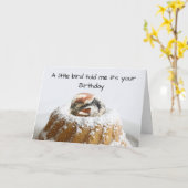 Grappige vogelverjaardag kaart (Gele Bloem)