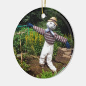 Grappige vogelverschrikker keramisch ornament (Links)