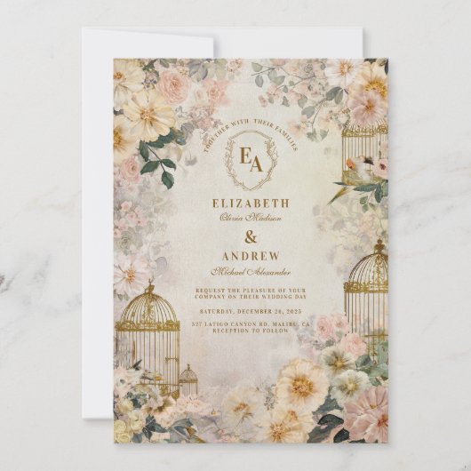 Grappige vogelzang rustieke elegantie kaart (Voorkant)