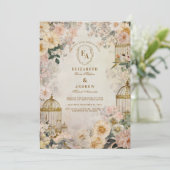 Grappige vogelzang rustieke elegantie kaart (Staand voorkant)