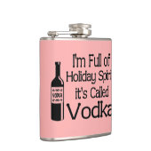 Grappige Vol van Kerstvakantie Vodka Geest Heupfles (Rechts)