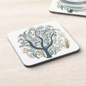 Grappige volkskunst Forest Earth Tones Bier Onderzetter (Linkerzijde)