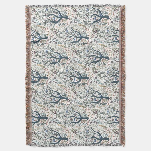 Grappige volkskunst Forest Earth Tones Deken (Voorkant Verticaal)