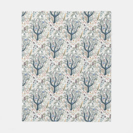 Grappige volkskunst Forest Earth Tones Fleece Deken