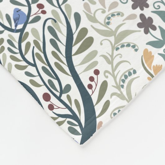 Grappige volkskunst Forest Earth Tones Fleece Deken (Hoek)