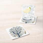 Grappige volkskunst Forest Earth Tones Kartonnen Onderzetters (Insitu)