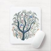 Grappige volkskunst Forest Earth Tones Mousepad Muismat (Met muis)