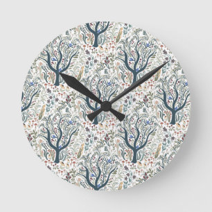 Grappige volkskunst Forest Earth Tones Ronde Klok