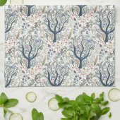 Grappige volkskunst Forest Earth Tones Theedoek (Gevouwen)