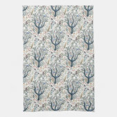 Grappige volkskunst Forest Earth Tones Theedoek (Verticaal)