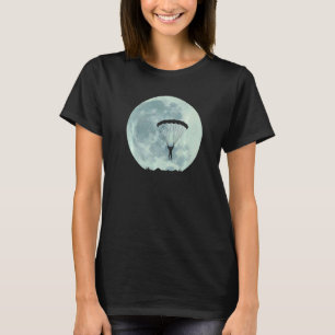 Grappige volle maan parachutespringen vanaf vaste t-shirt