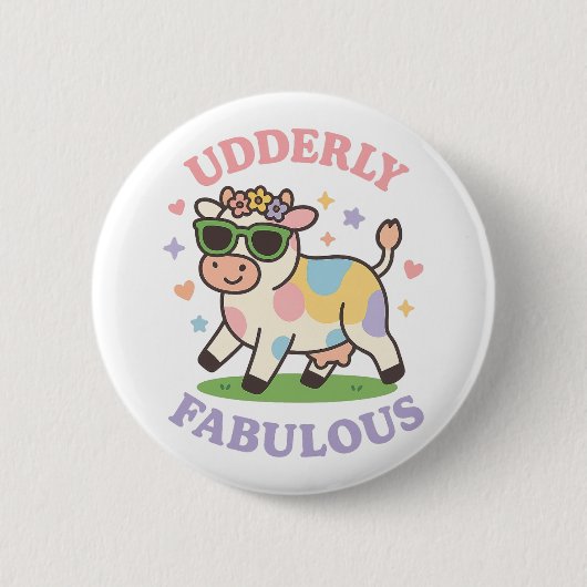 Grappige Volledig Fantastische Koe Ronde Button 5,7 Cm (Voorkant)