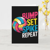 Grappige Volleybal Grap Grappige Bump Set Spike He Kaart (Gele Bloem)
