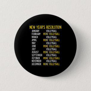 Grappige Volleybal Grappen Gelukkig Nieuwjaar Nieu Ronde Button 5,7 Cm