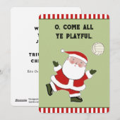 Grappige Volleybal Kerst Feestdagenkaart (Voorkant / Achterkant)