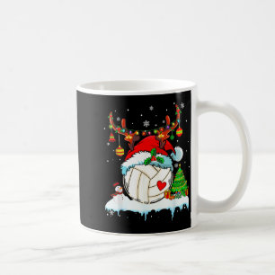 Grappige Volleybal Kerst Reindeer Kerstman Hoed Li Koffiemok