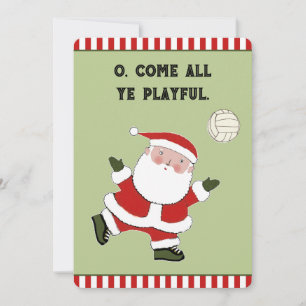 Grappige Volleybal Kerstmis Feestdagenkaart