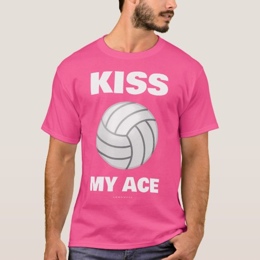 Grappige volleybal kus mijn aas met Gezegden T-shirt (Voorkant)