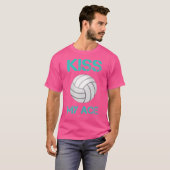 Grappige volleybal kus mijn aas t-shirt (Voorkant volledig)