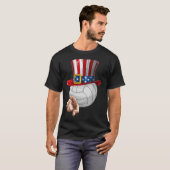 Grappige volleyballiefhebbers Uncle Sam 4 juli T-shirt (Voorkant volledig)