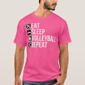 Grappige volleybalspeler - Eet Slaap Volleybal T-shirt (Voorkant)