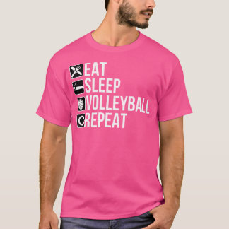 Grappige volleybalspeler - Eet Slaap Volleybal T-shirt