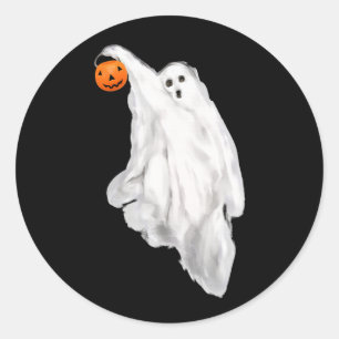 Grappige Volwassen Halloween Hilarische Geest Ronde Sticker