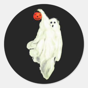 Grappige Volwassen Halloween Hilarische Geest Ronde Sticker