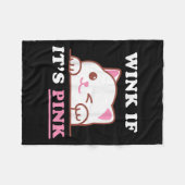 Grappige Volwassen Humor Schattige Cat Cool Pink S Fleece Deken (Voorkant (Horizontaal))