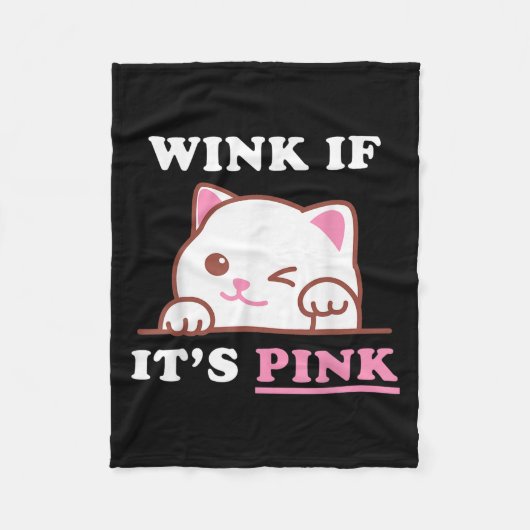 Grappige Volwassen Humor Schattige Cat Cool Pink S Fleece Deken (Voorkant)