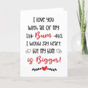 grappige volwassen valentijnen, ik hou van je met  feestdagen kaart