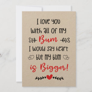 grappige volwassen valentijnen, ik hou van je met  feestdagenkaart
