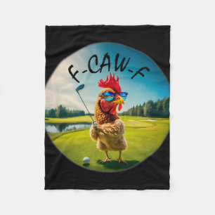 Grappige Volwassene F-caw-f Golf Haan Vogel Humor Fleece Deken