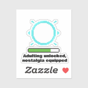 Grappige volwassene gamer citaat   Retro level omh Sticker
