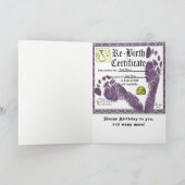 Grappige volwassene verjaardags certificaat kaart (Binnen)