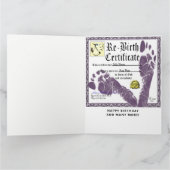 Grappige volwassene verjaardags certificaat kaart (Binnen)