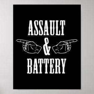 Grappige volwassenen en batterij bodybuilding poster
