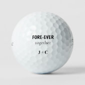 Grappige VOOR-OOIT Initialen Paar Titleist Golfballen (Voorkant)