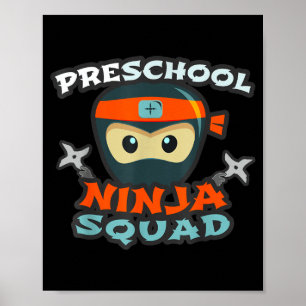 Grappige VOORSCHOOLSE NINJA SQUAD Terug naar schoo Poster