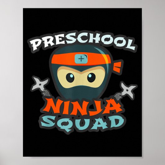 Grappige VOORSCHOOLSE NINJA SQUAD Terug naar schoo Poster (Voorkant)