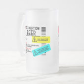 Grappige Voorschrift Bier Waarschuwingslabel Geper Matglas Bierpul (Voorkant links)