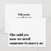 Grappige Voorstelhuwelijk Uitnodiging Trouwambtena (Voorkant / Achterkant)