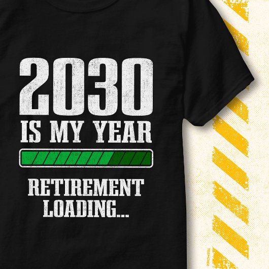 Grappige voortgangsbalk Met pensioen 2030 Pensioen T-shirt