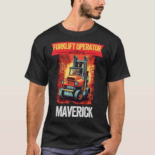 Grappige vorkheftruck gecertificeerd operator driv t-shirt (Voorkant)