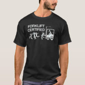 Grappige vorkheftruck operator gecertificeerd Retr T-shirt (Voorkant)