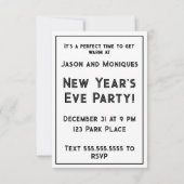 Grappige vos in een nerts oudejaarsavond kaart (Achterkant)